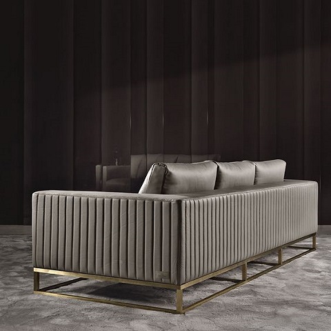 Gold Metal Detaylı Gri Luxury Koltuk