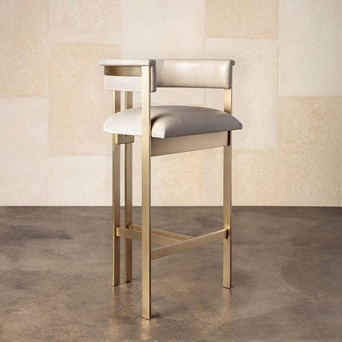 Gold Metal Detaylı Bar Sandalyesi